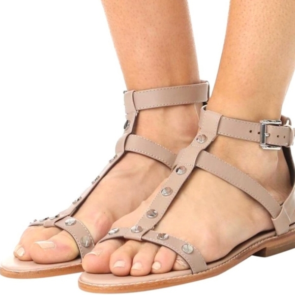 Rebecca Minkoff Shoes - Rebecca Minkoff Women's Sandy Leather Studded Sandals Size 9 Nude